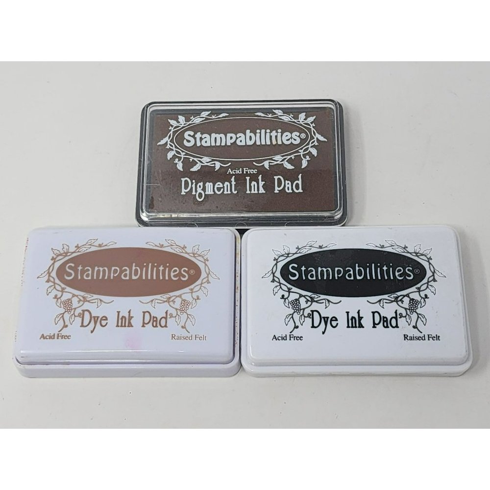 Inkpads Stampin Up Stampabilities Teddy Bear/Black/Chocolate Brown Opened‎ Used